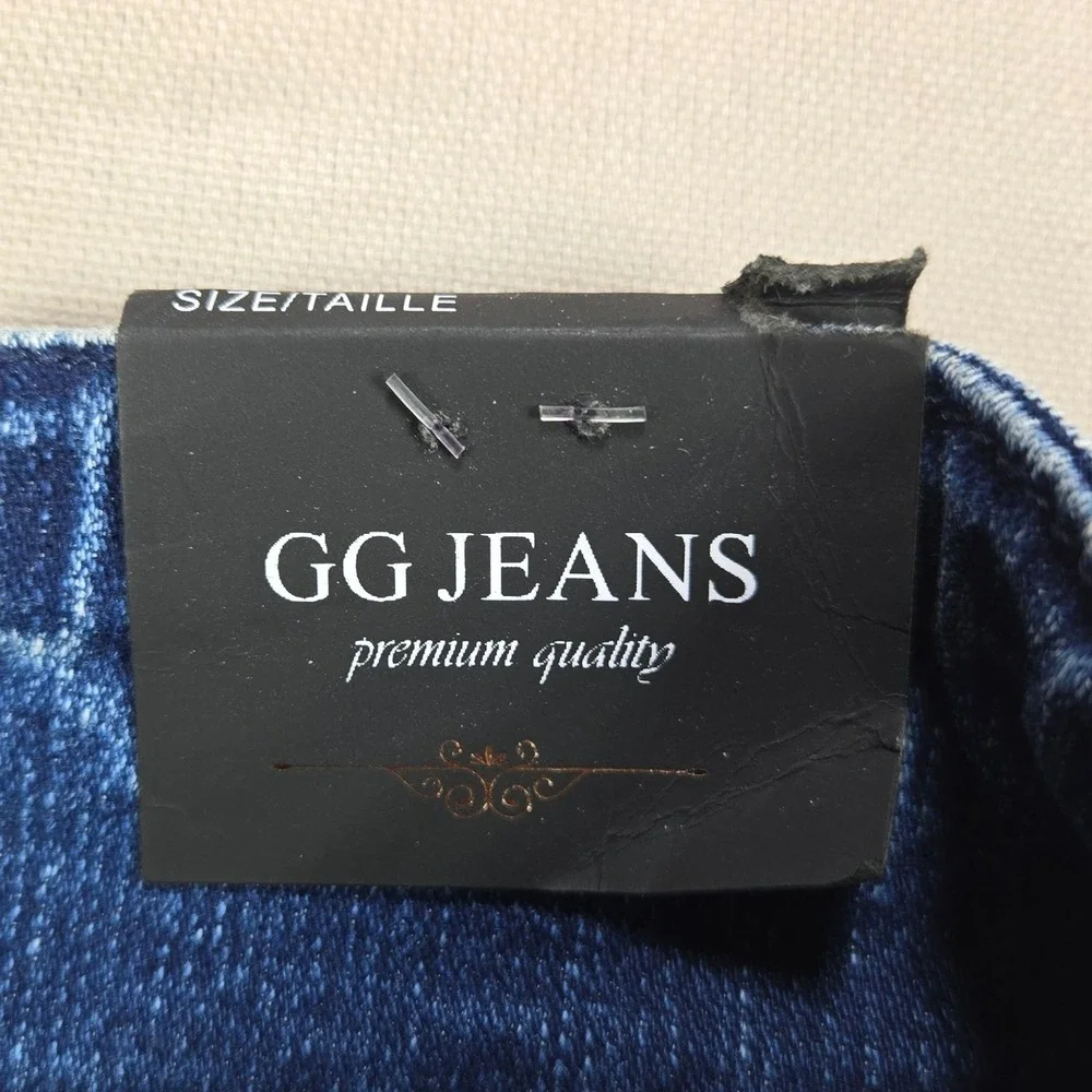 GG Jeans Ankle Pants Floral Embroidered Sequin Light Wash Blue Women Size 8 - Picture 11 of 15